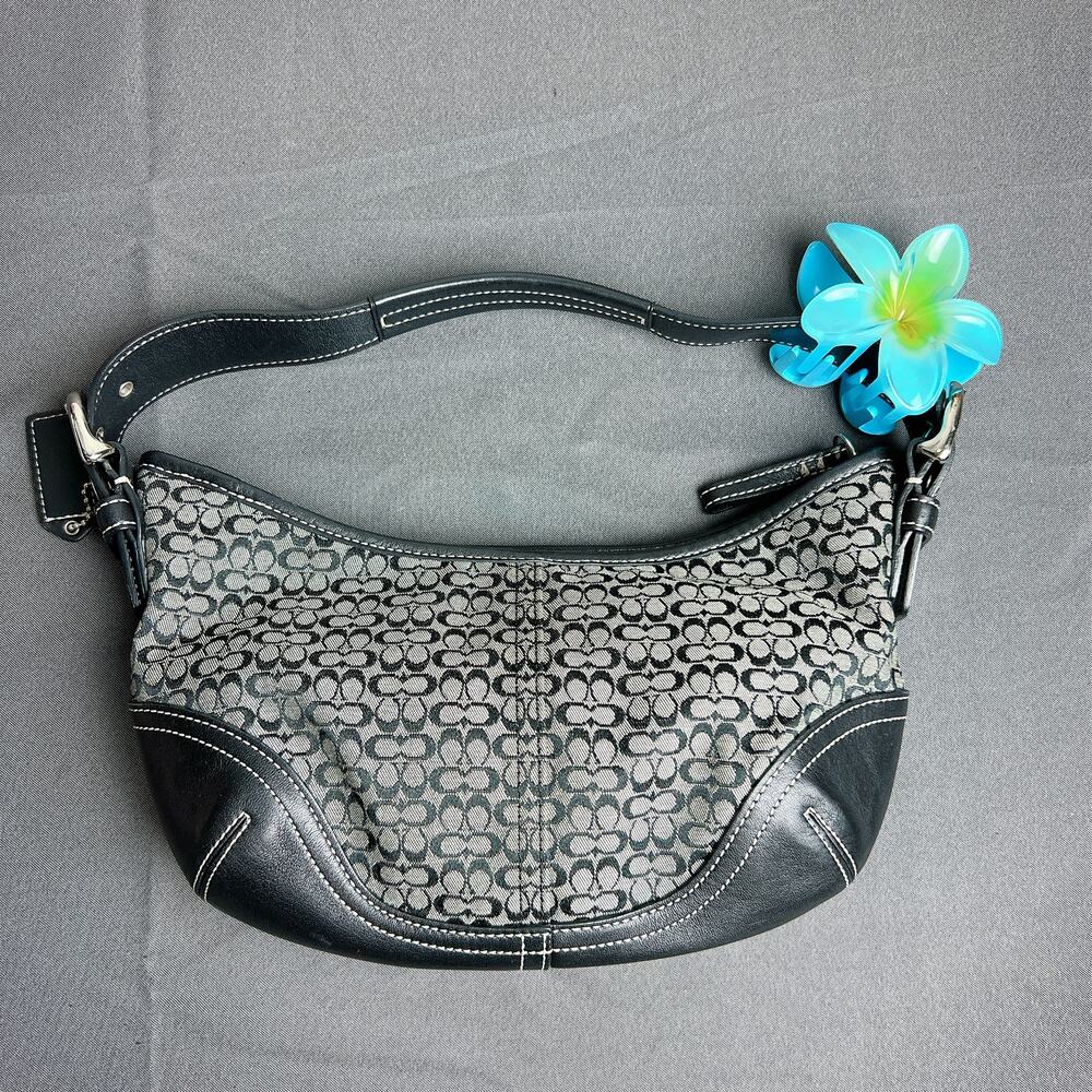 Coach Vintage Grey Mini Signature C Crescent Shoulder Bag 6351